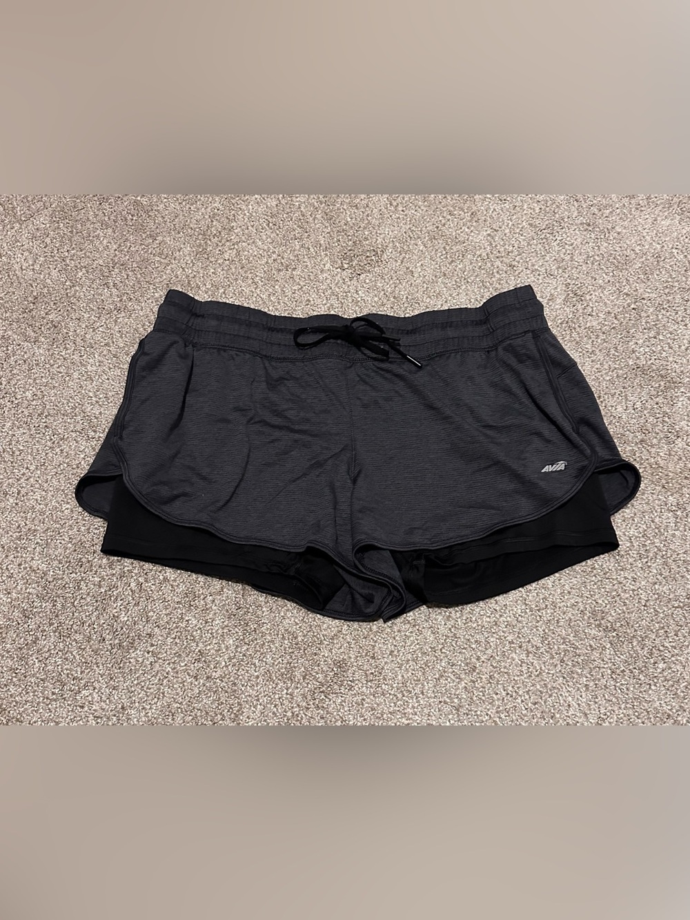 Avia Black Layered Athletic Shorts